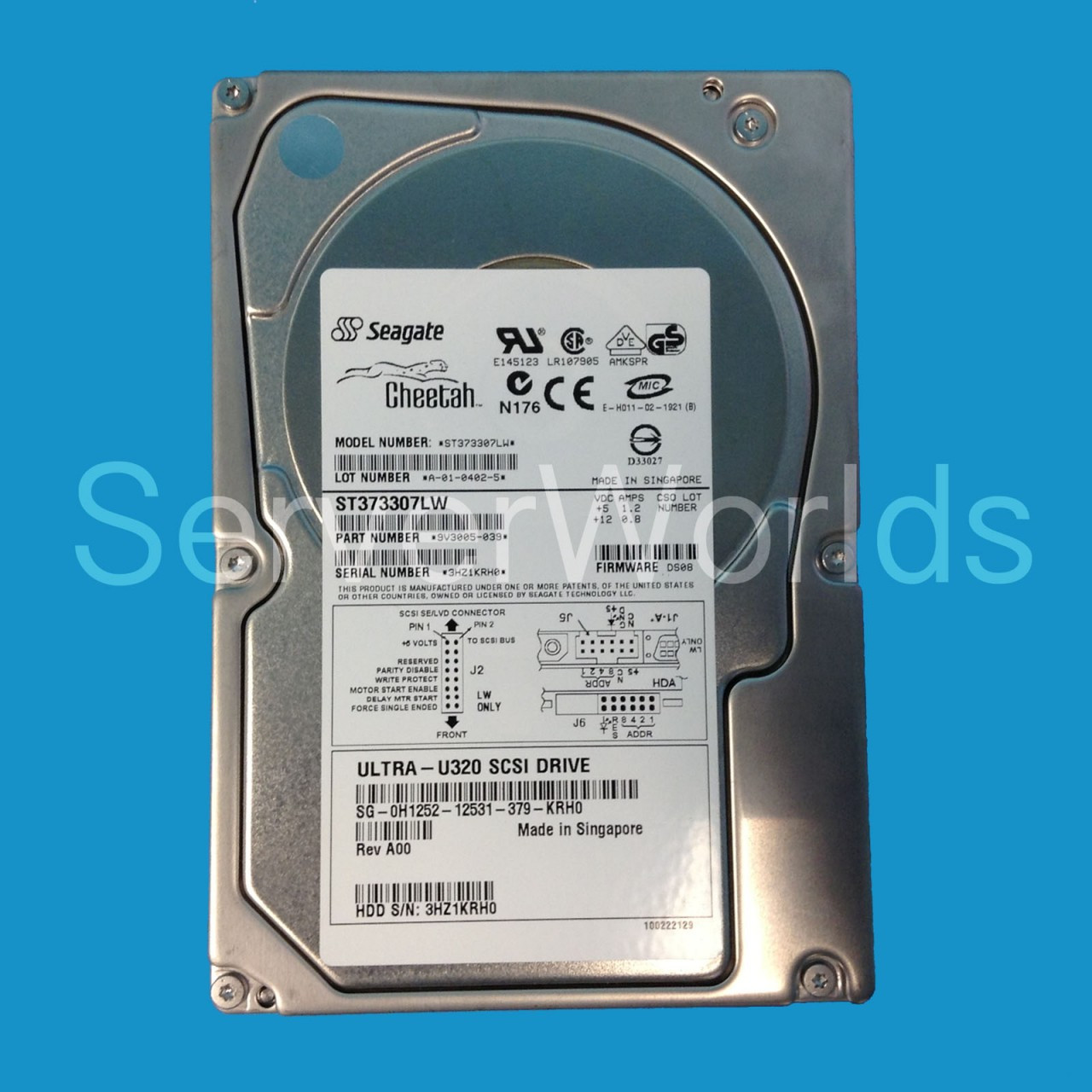 Dell 73GB U320 10K 68Pin Drive H1252 ST373307LW