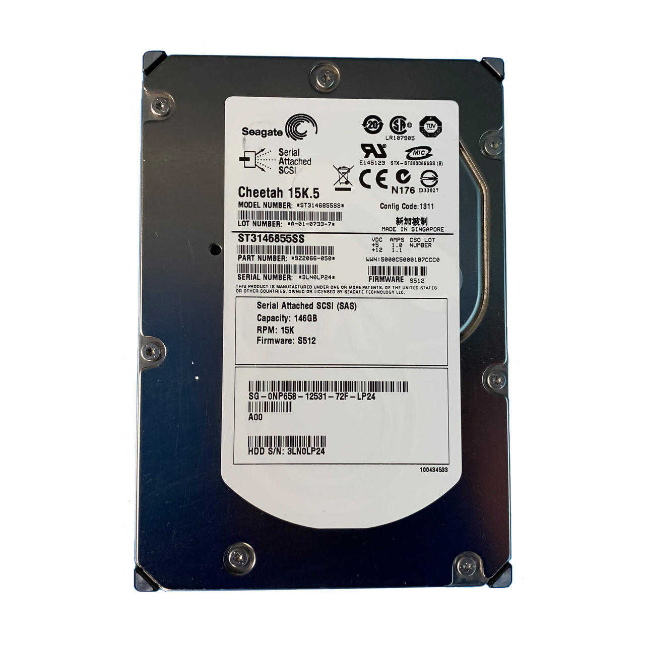 Dell NP658 146GB SAS 15K 3GBPS 3.5" Drive 9Z2066-050 ST3146855SS