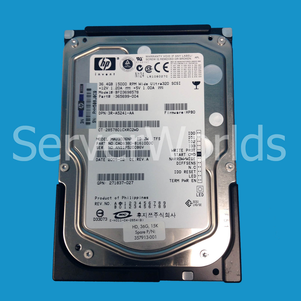 HP 357913-001 36.4GB U320 Nonpluggable SCSI 15K 273409-001, 272673-B21