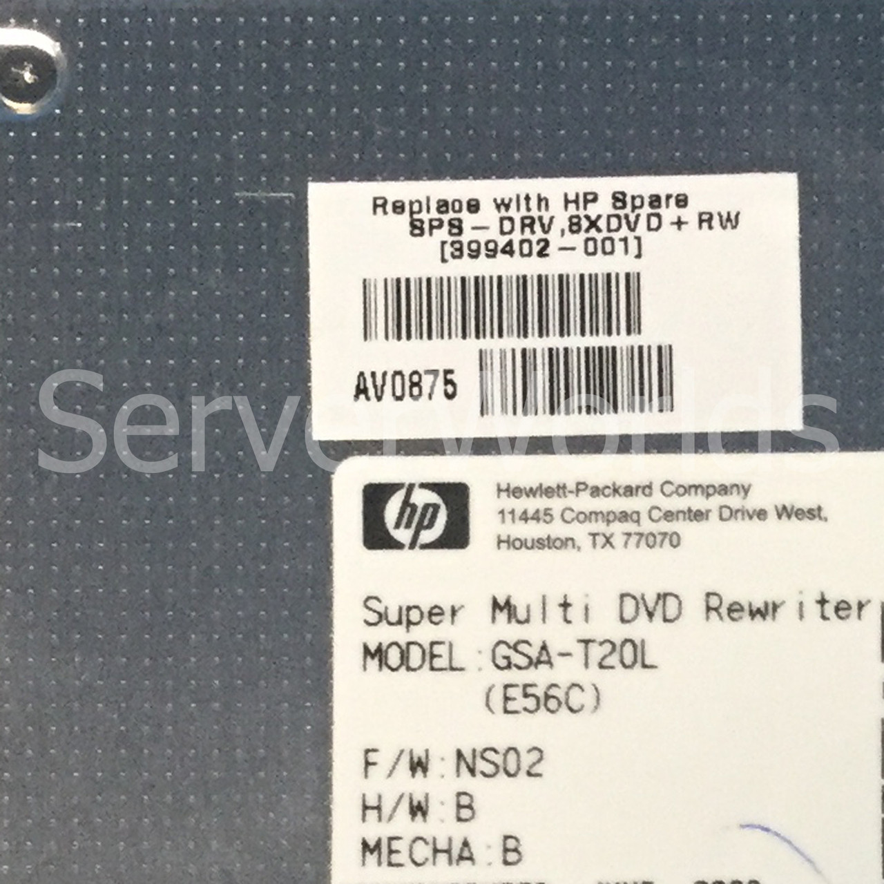 HP 399402-001 8x Slim line DVD+RW 383975-B21 407094-MD1 395911-001