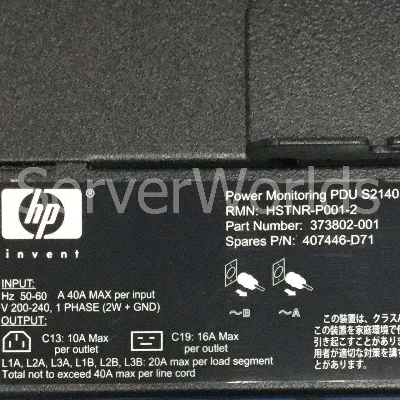 HP 407446-D71 S2140 Rackmount PDU AF505A NEW