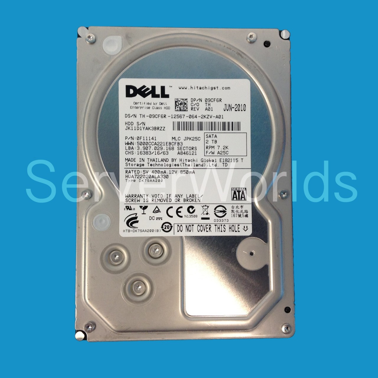 Dell 341-9722 2TB SATA 7.2K 3GBPS ES 3.5" Drive 80PHF