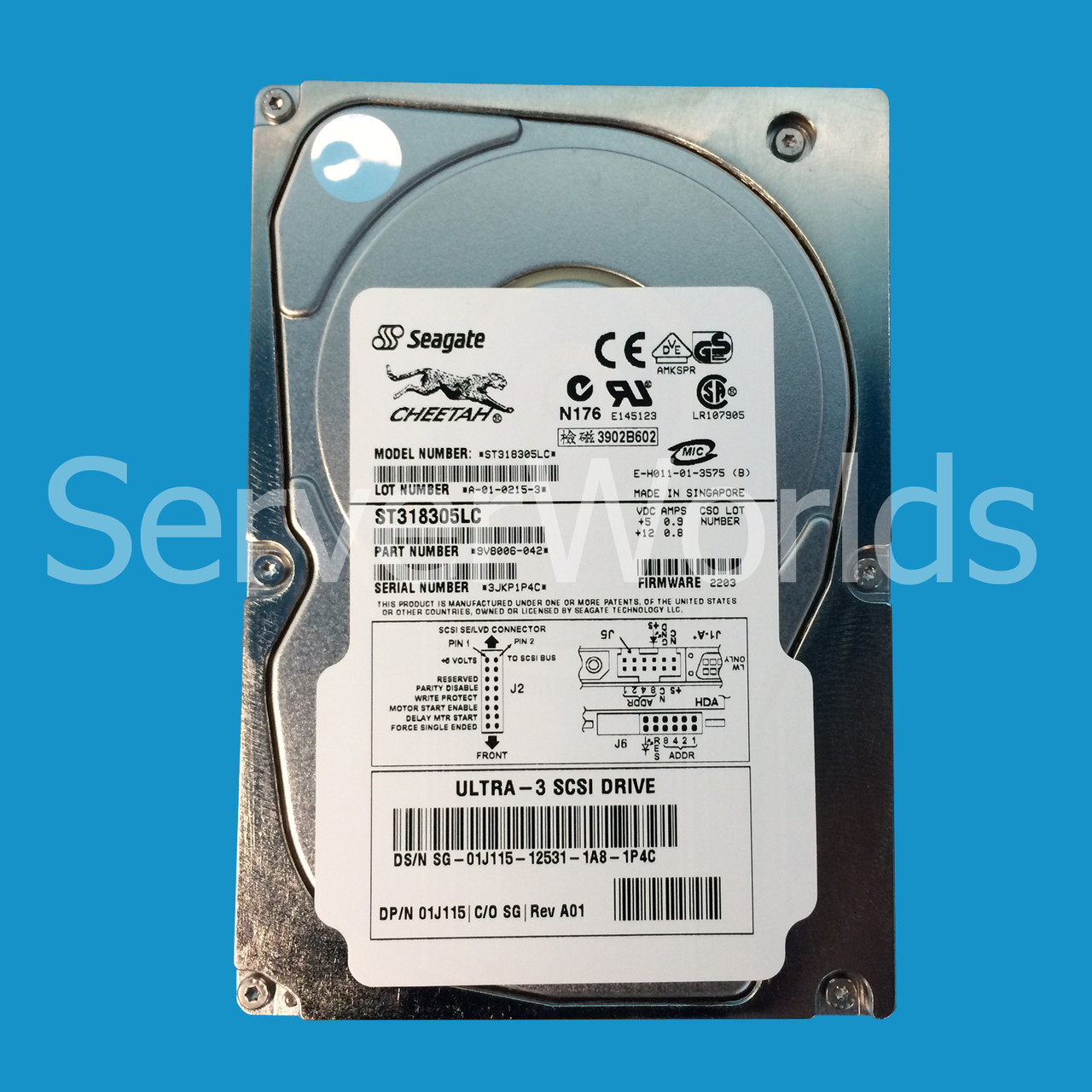 Dell 1J115 18GB U160 10K 80Pin Drive ST318305LC 9V8006-042