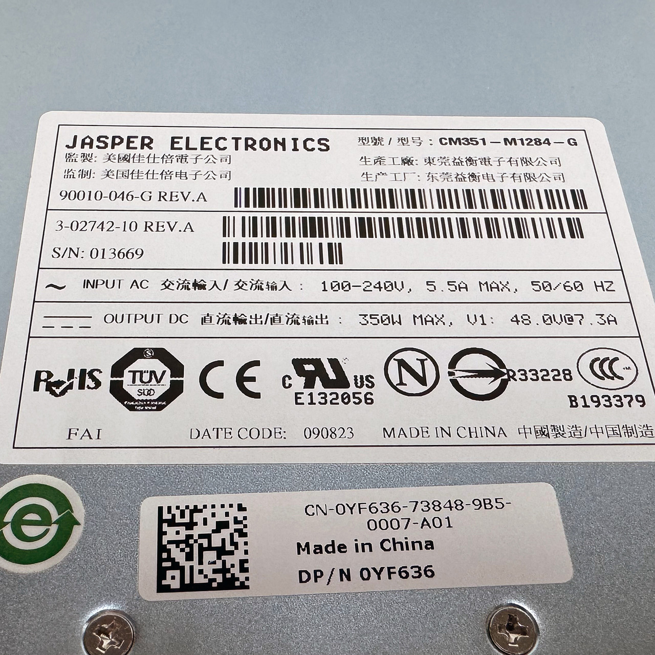 Dell YF636 Powervault ML6000 350W Power Supply CM351-M1284-G