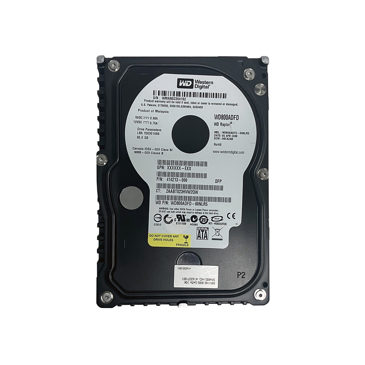 HP 416327-001 80GB Raptor drive  WD800ADFD 414213-006