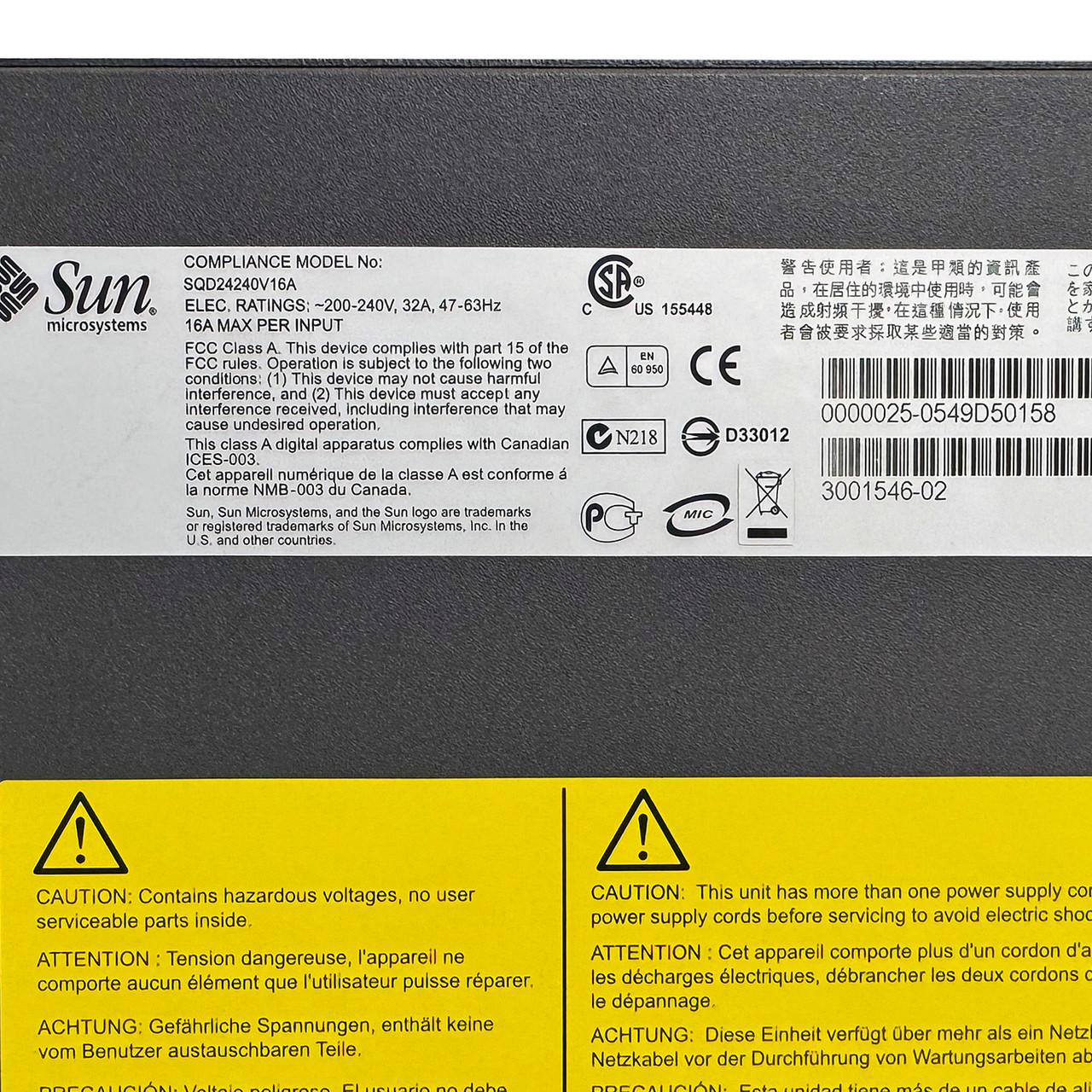 Sun 300-1546 Power Sequencer for Sun Rack 900 SQD24240V16A