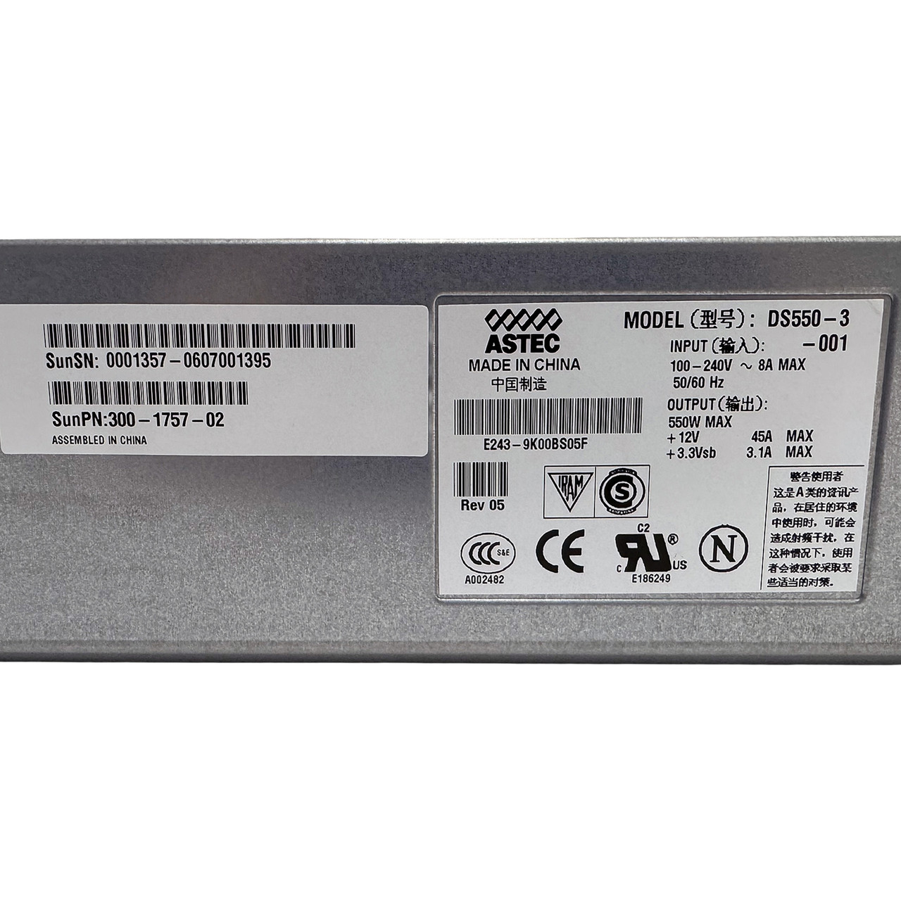 Sun 300-1757 550W Power Supply DS550-3-001