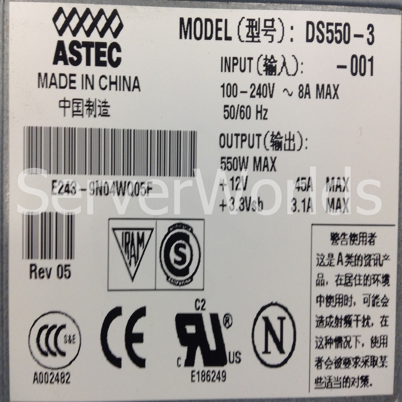 Sun 300-1757 550 watt Power Supply