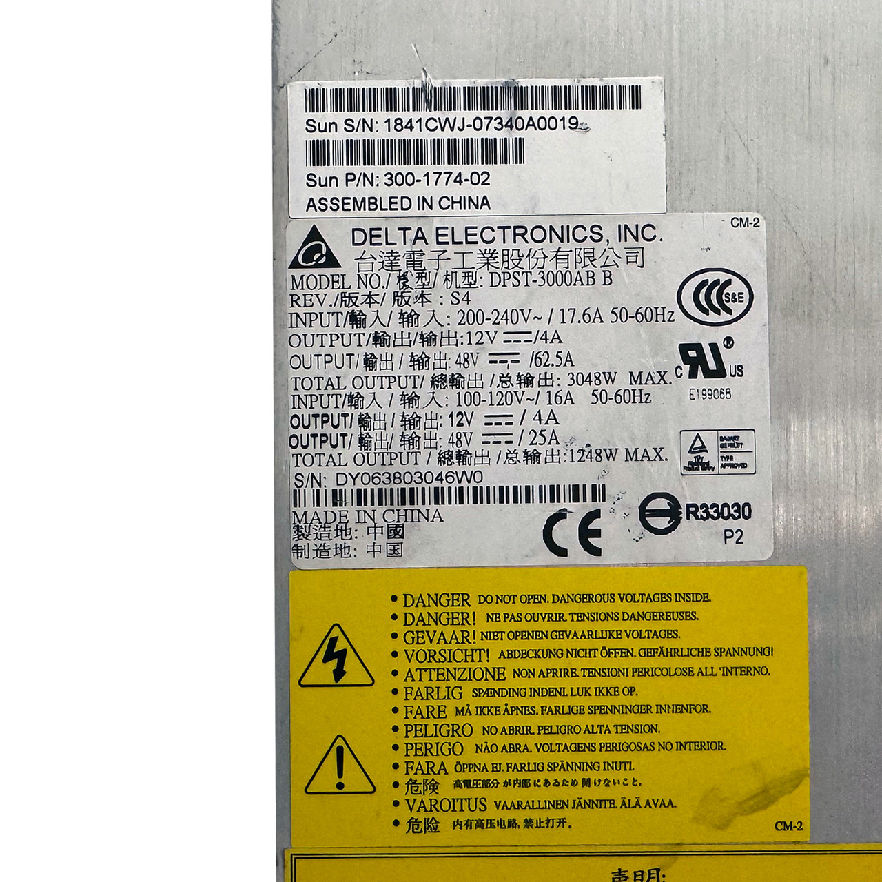 Sun 300-1774 Sunblade 3084W Power Supply DPST-3000AB B