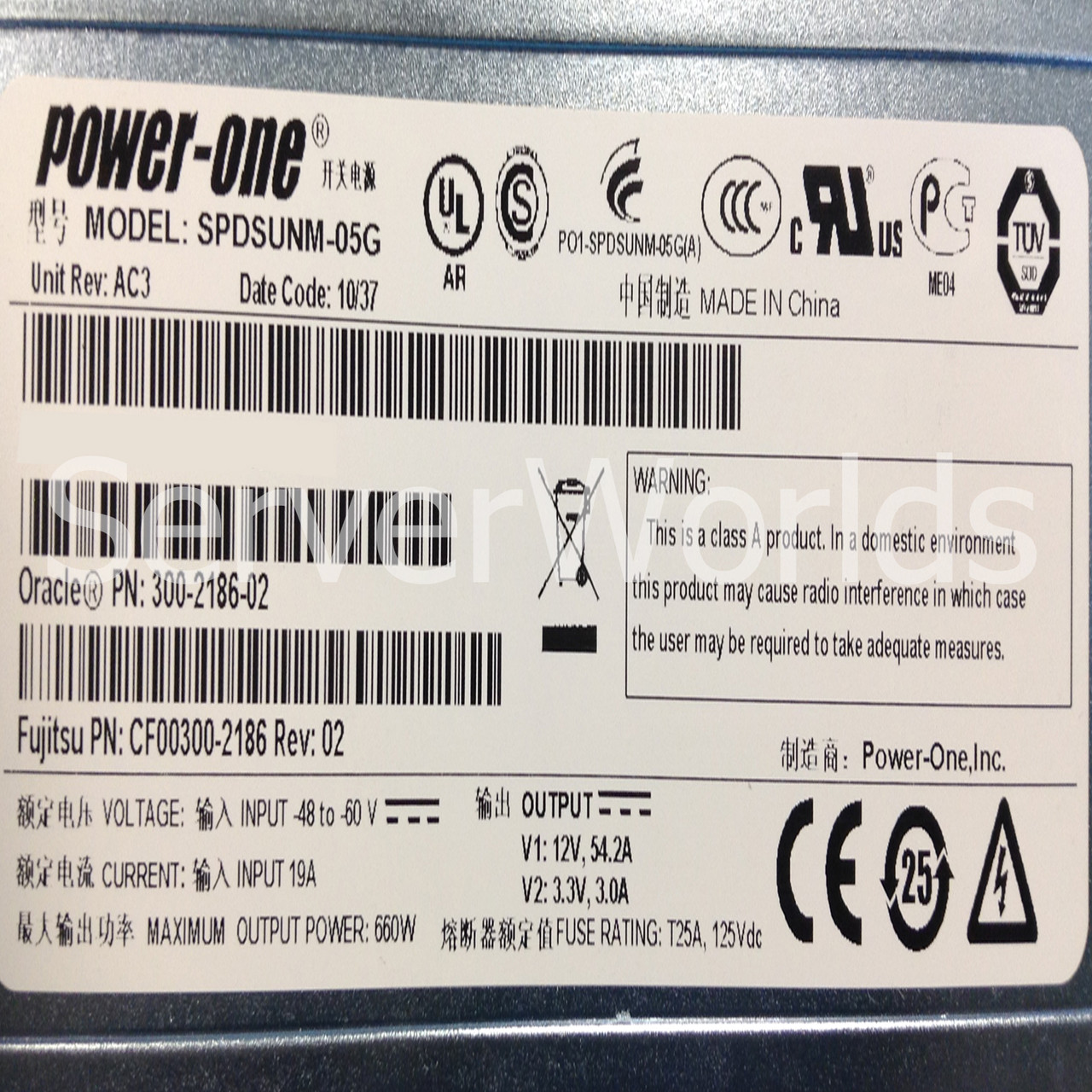 Sun 300-2186 Netra T5220 DC Power Supply