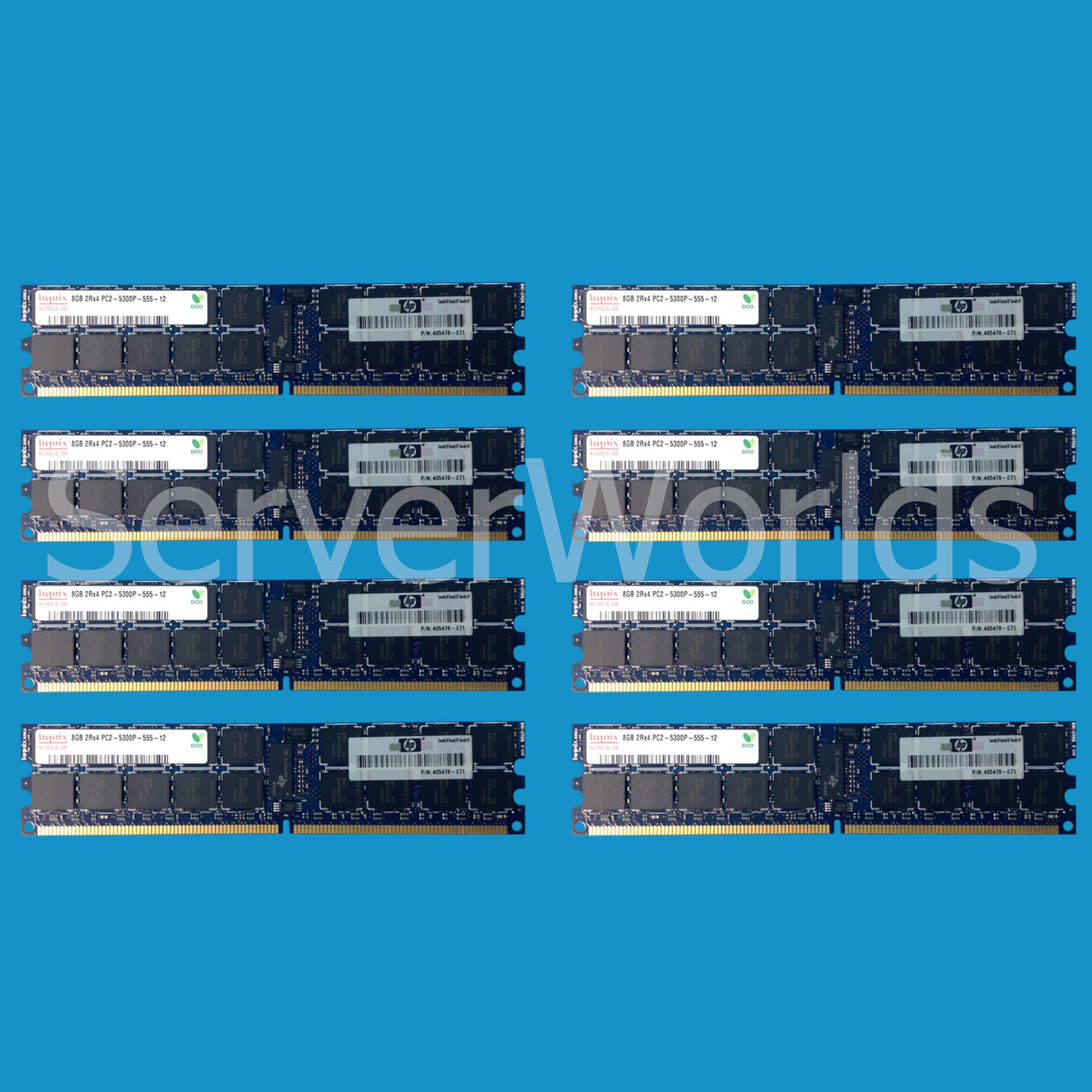 HP 495605-B21 64GB DDR2 PC2-5300 Kit (8x8GB) 
