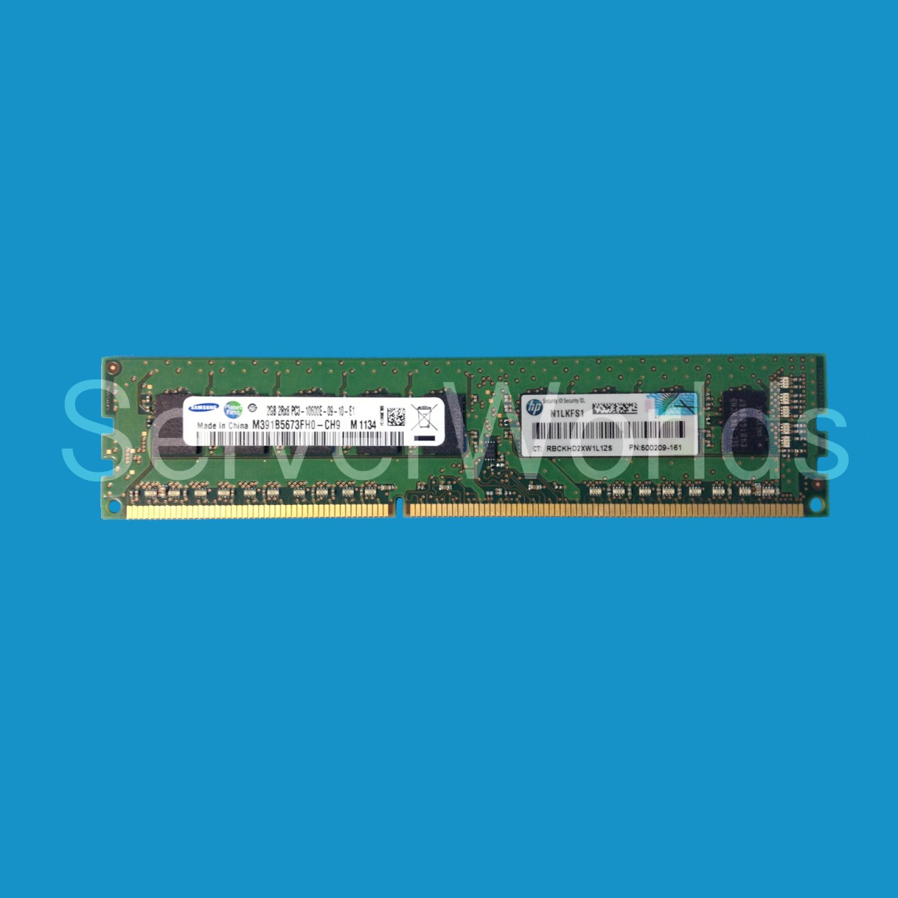 HP 500209-161 2GB PC3-10600E Memory Module 595101-001, 593291-B21