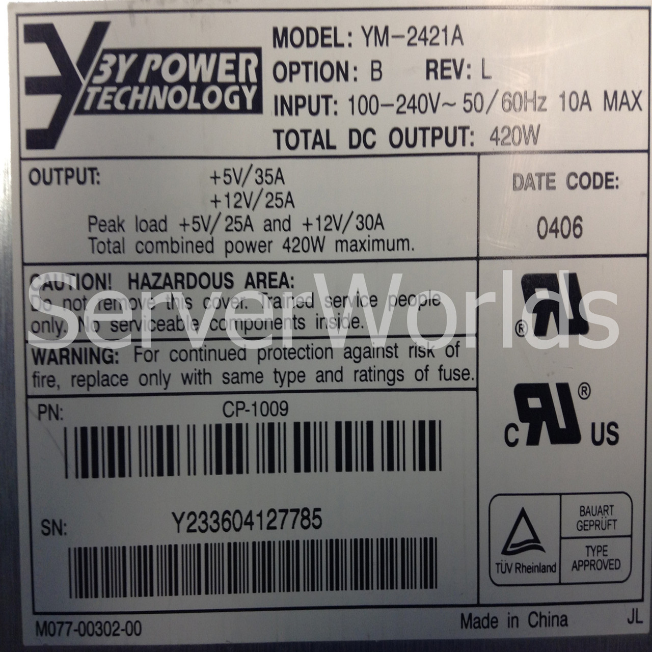 Sun 370-5398 3310 Power Supply