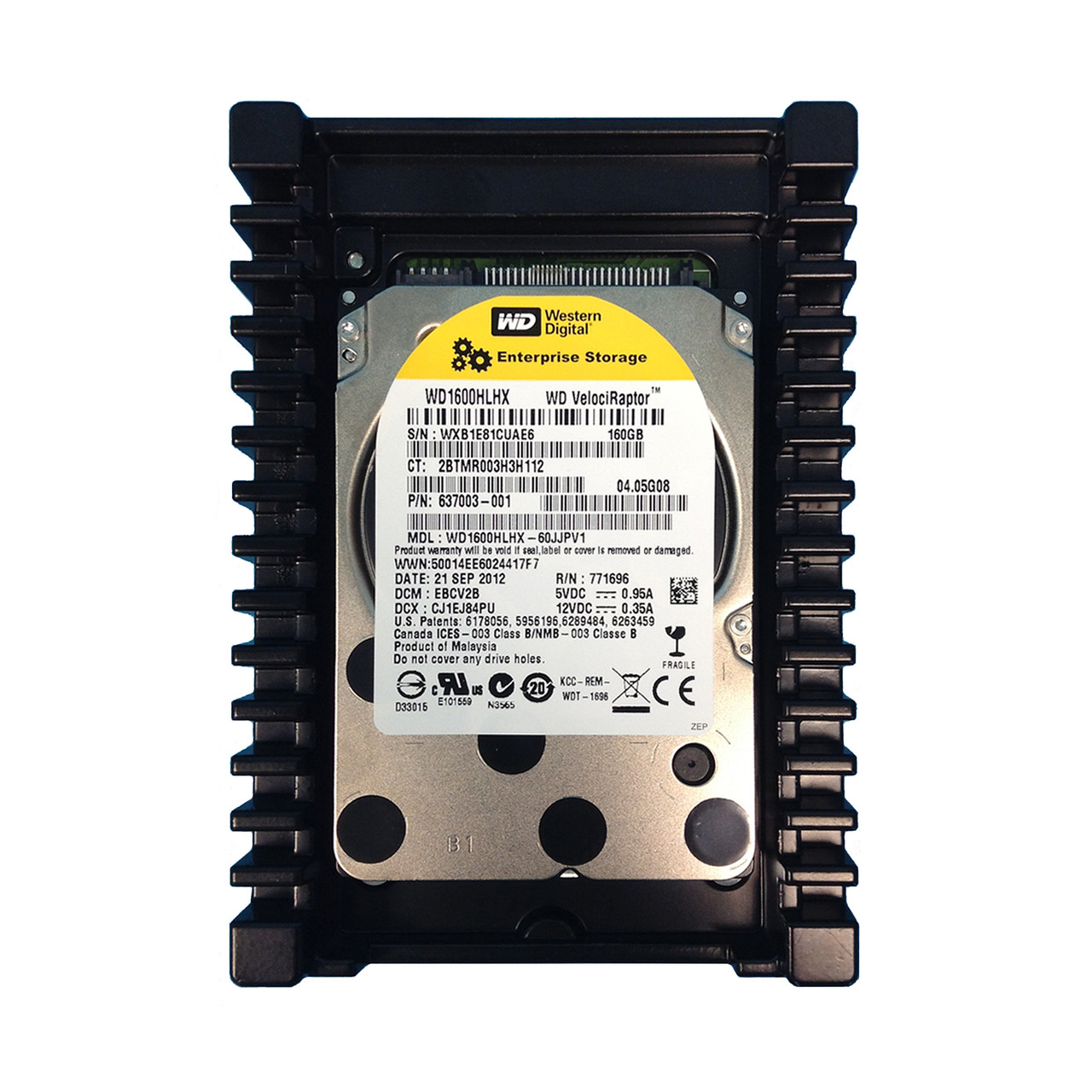 HP 637003-001 160GB SATA 10K 6GBPS 3.5" VR Drive WD1600HLHX 490581-001