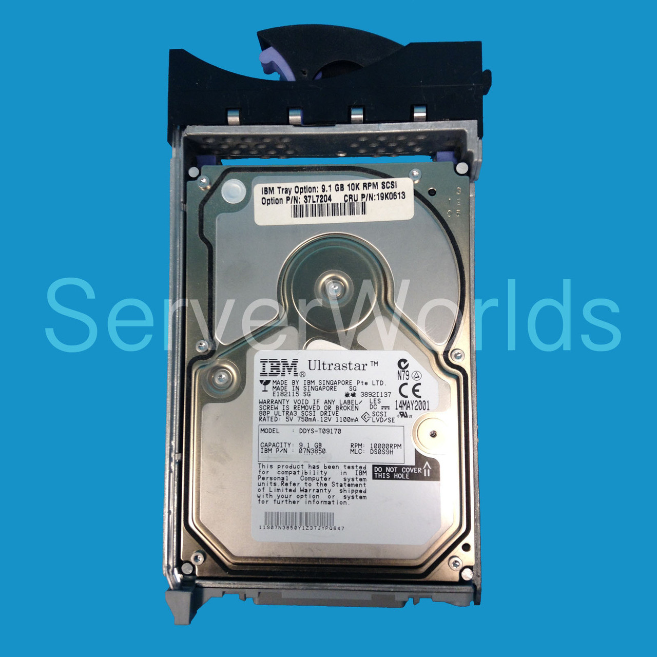 IBM 9.1 GB 10K SCSI w Tray 37L7204, 19K0613