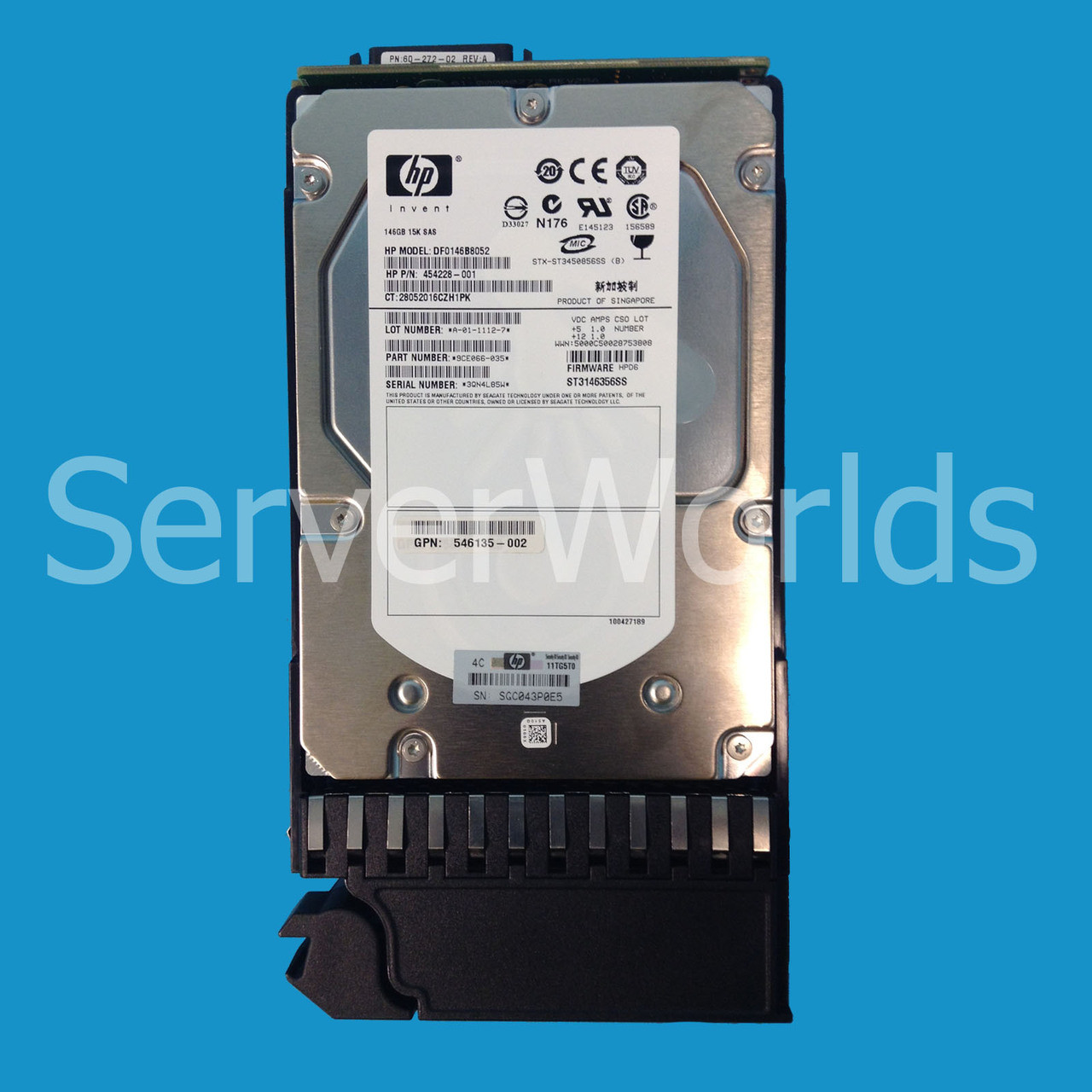 HP 480937-001 146GB 15K 3.5" 3G SAS Hot Pluggable 481271-001, AJ735A