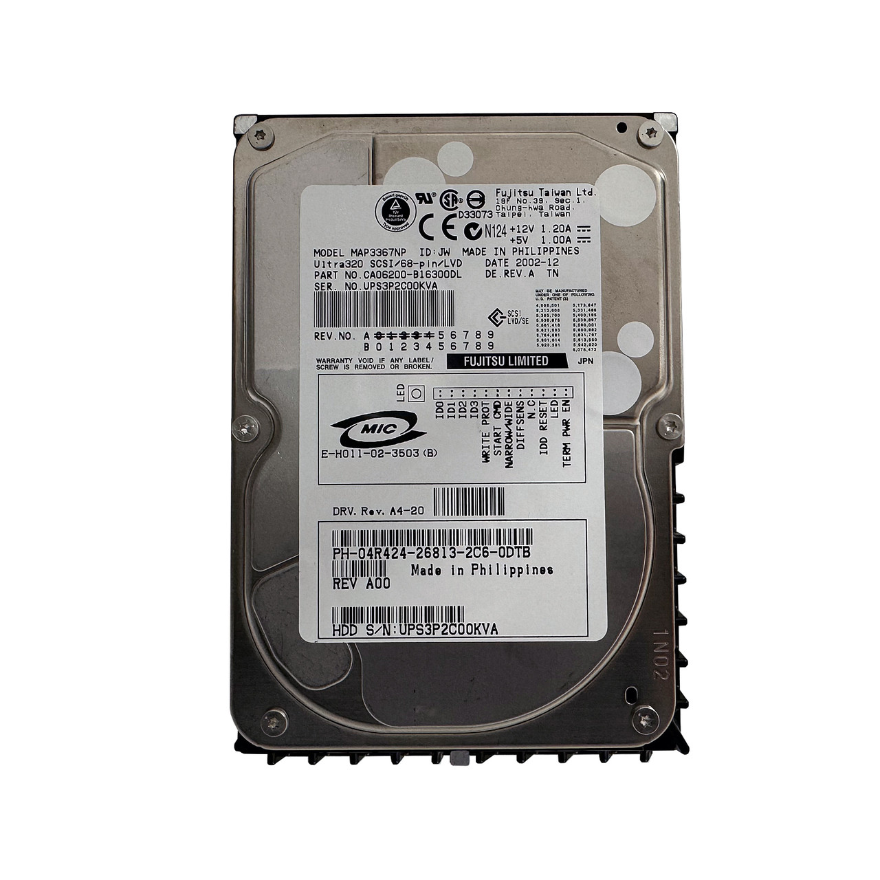 Dell 4R424 36GB U320 10K 68Pin Drive MAP3367NP CA06200-B16300DL
