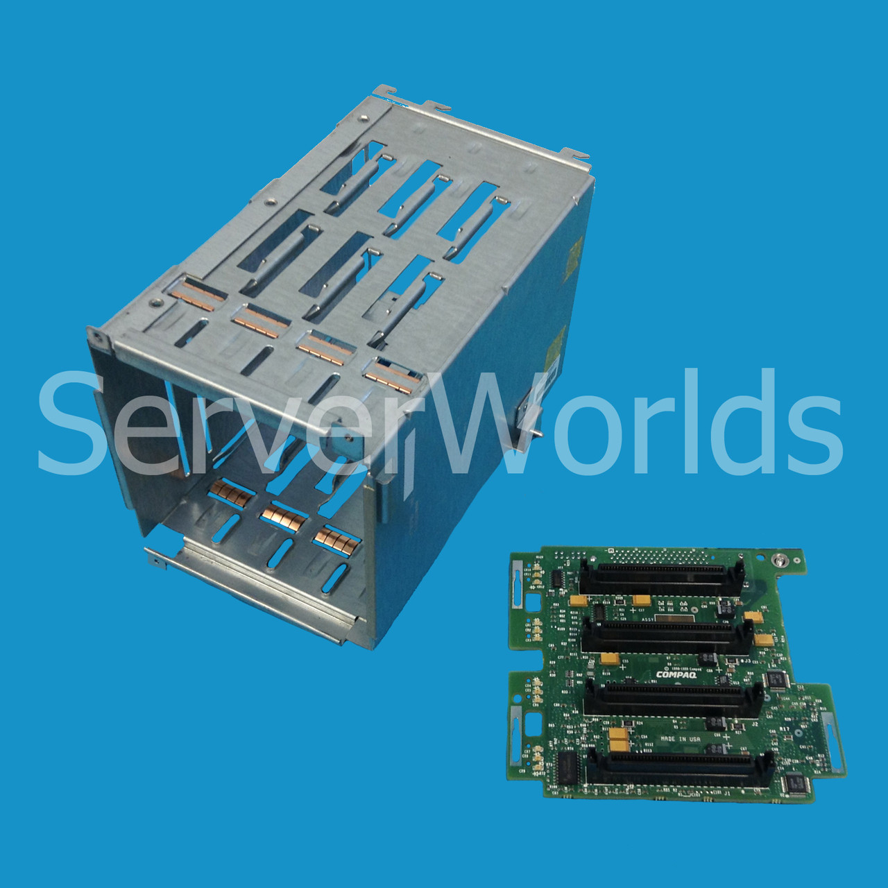HP 387090-001 DL 380 G1 4-Bay LVD Drive Cage