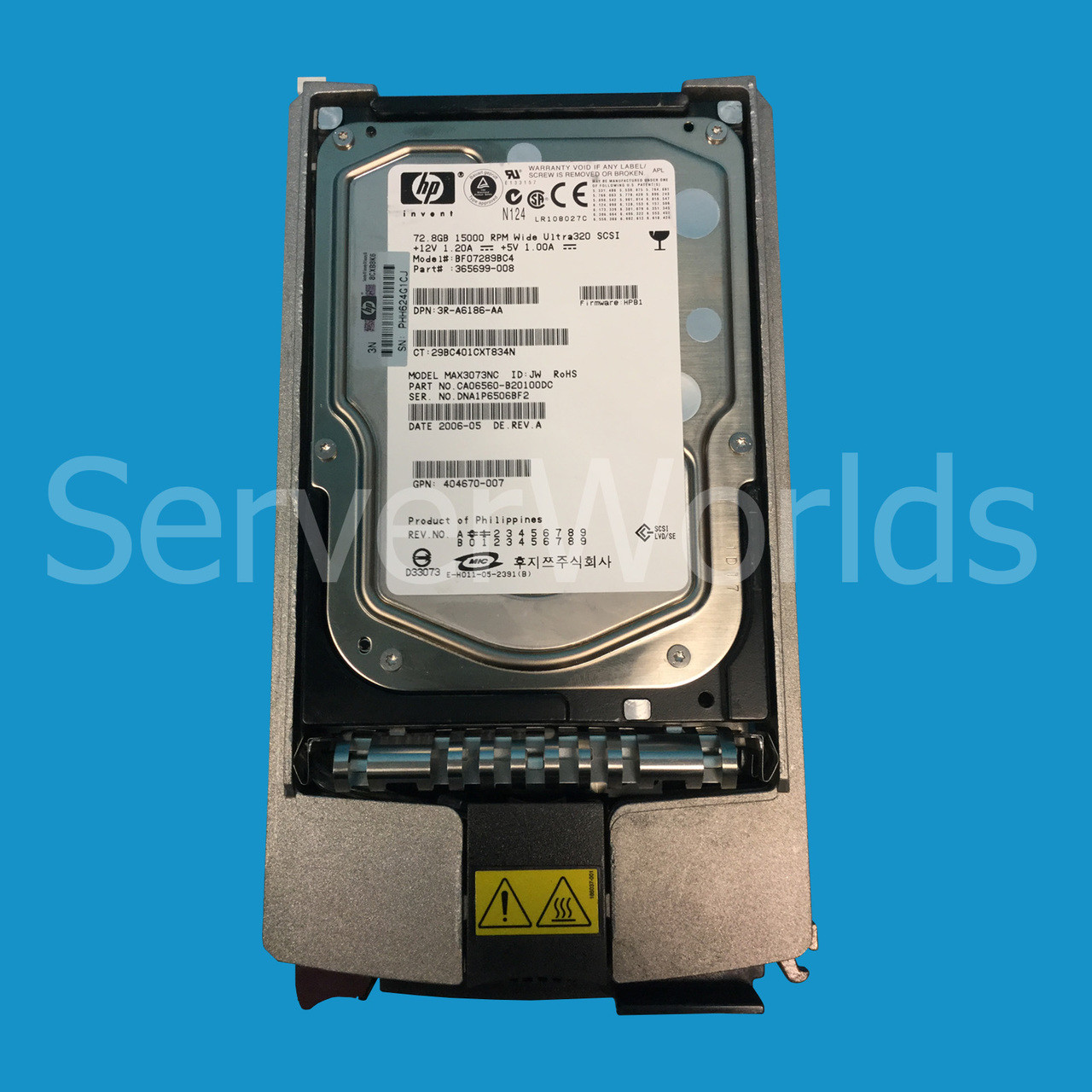 HP 365699-008 72.8GB U320 15K Hotplug SCSI Drive 9X5006-130