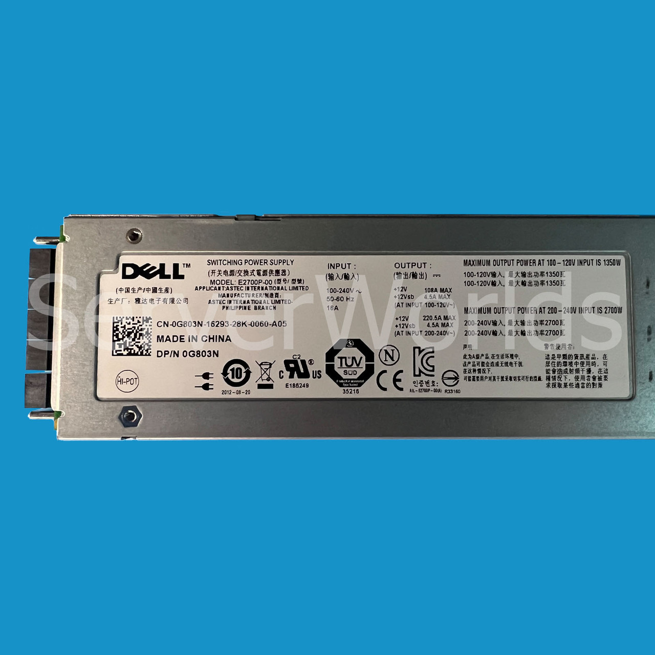 Dell G803N PowerEdge M1000E 2700W Power Supply E2700P-00