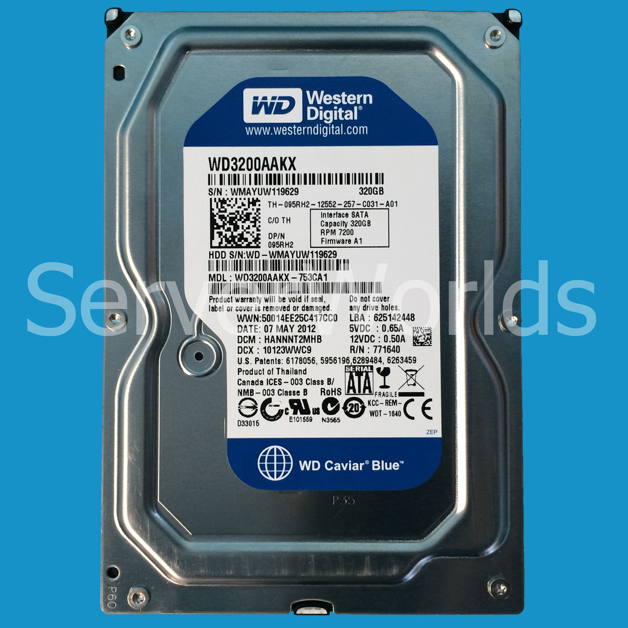 Dell 95RH2 320GB SATA 7.2K 6GBPS 3.5" Drive WD3200AAKX-753CA1