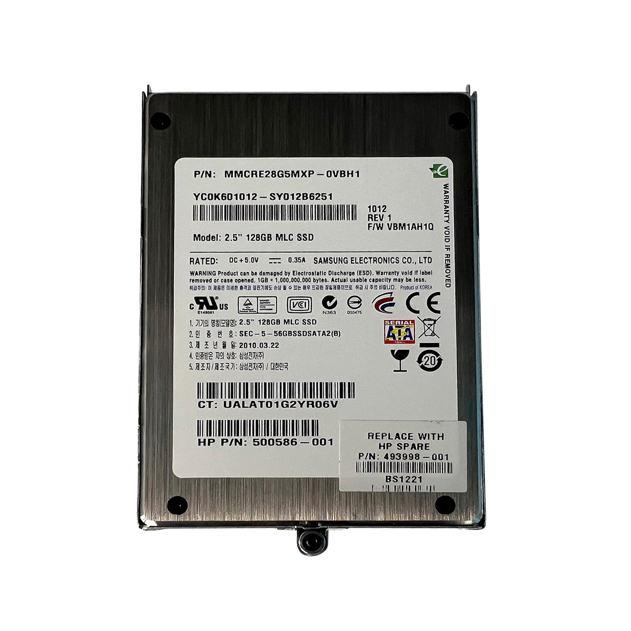 HP 493998-001 128GB SATA 2.5" SSD 500586-001