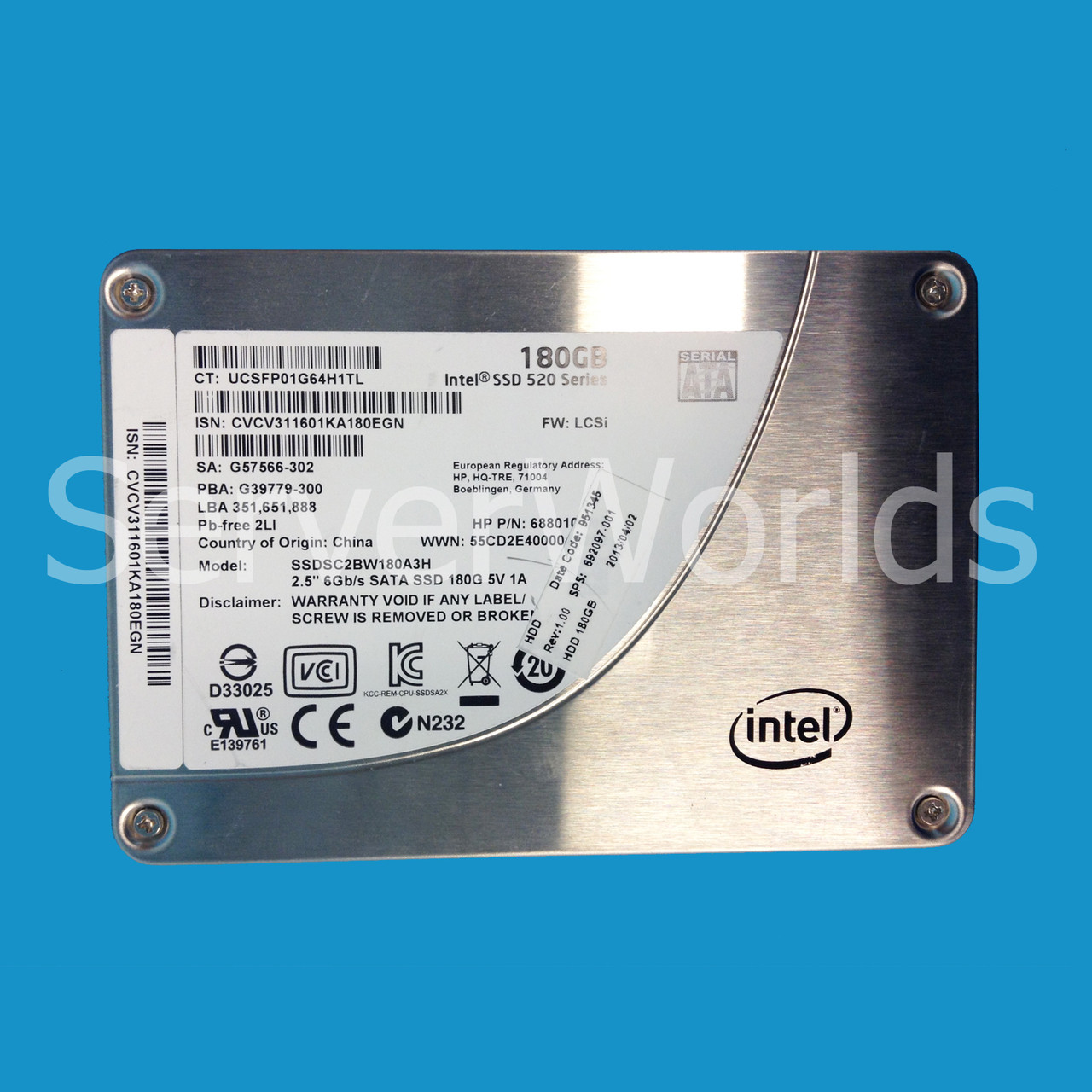 HP 692097-001 180GB 2.5" SATA SSD HDD 688010-001