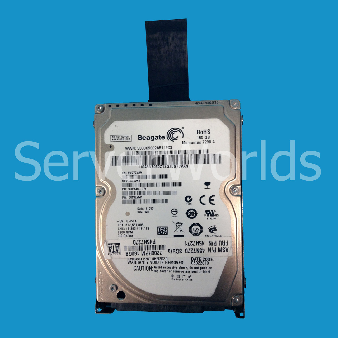 IBM 45N7271 160GB SATA 7200RPM 2.5" HDD 42T1465