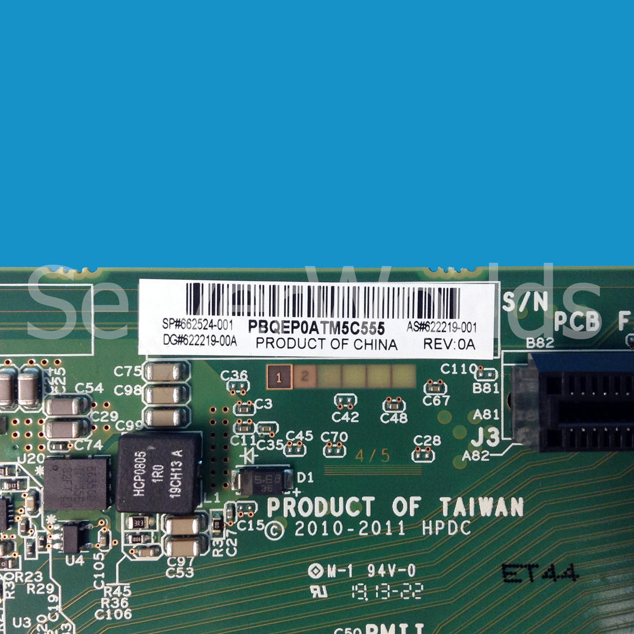 HP 662524-001 DL380p Gen8 3-Slot PCIe Riser Card 622219-001
