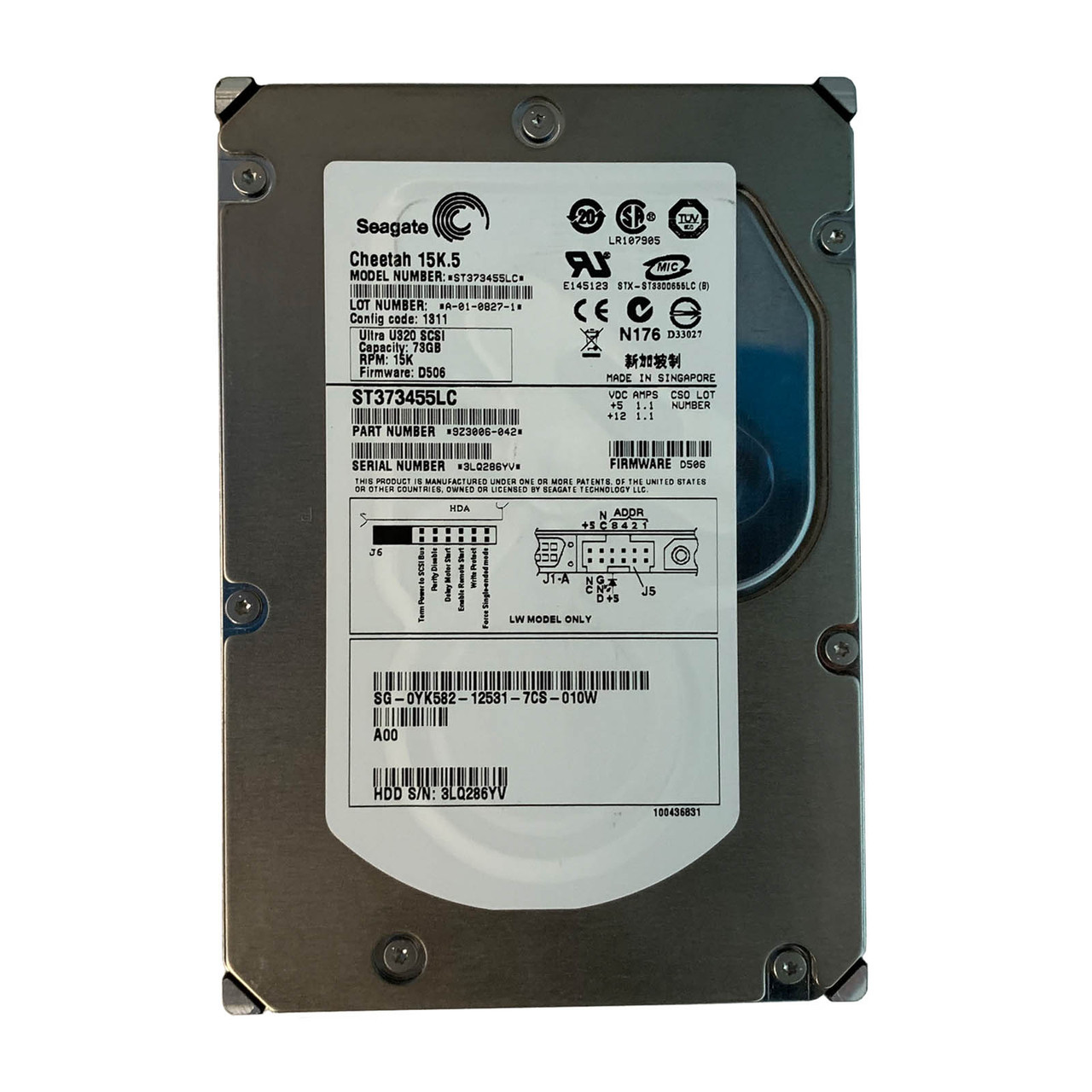 Dell YK582 73GB U320 15K 80Pin Drive ST373455LC 9Z3006-042