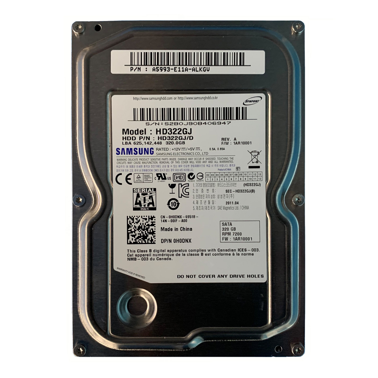 Dell H0DNX 320GB SATA 7.2K 3GBPS 3.5" Drive HD322GJ HD322GJ/D