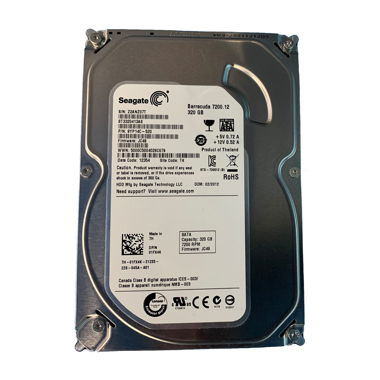 Dell 1FX4K 320GB SATA 7.2K 3.5" Drive 9YP14C-520 ST3320413AS