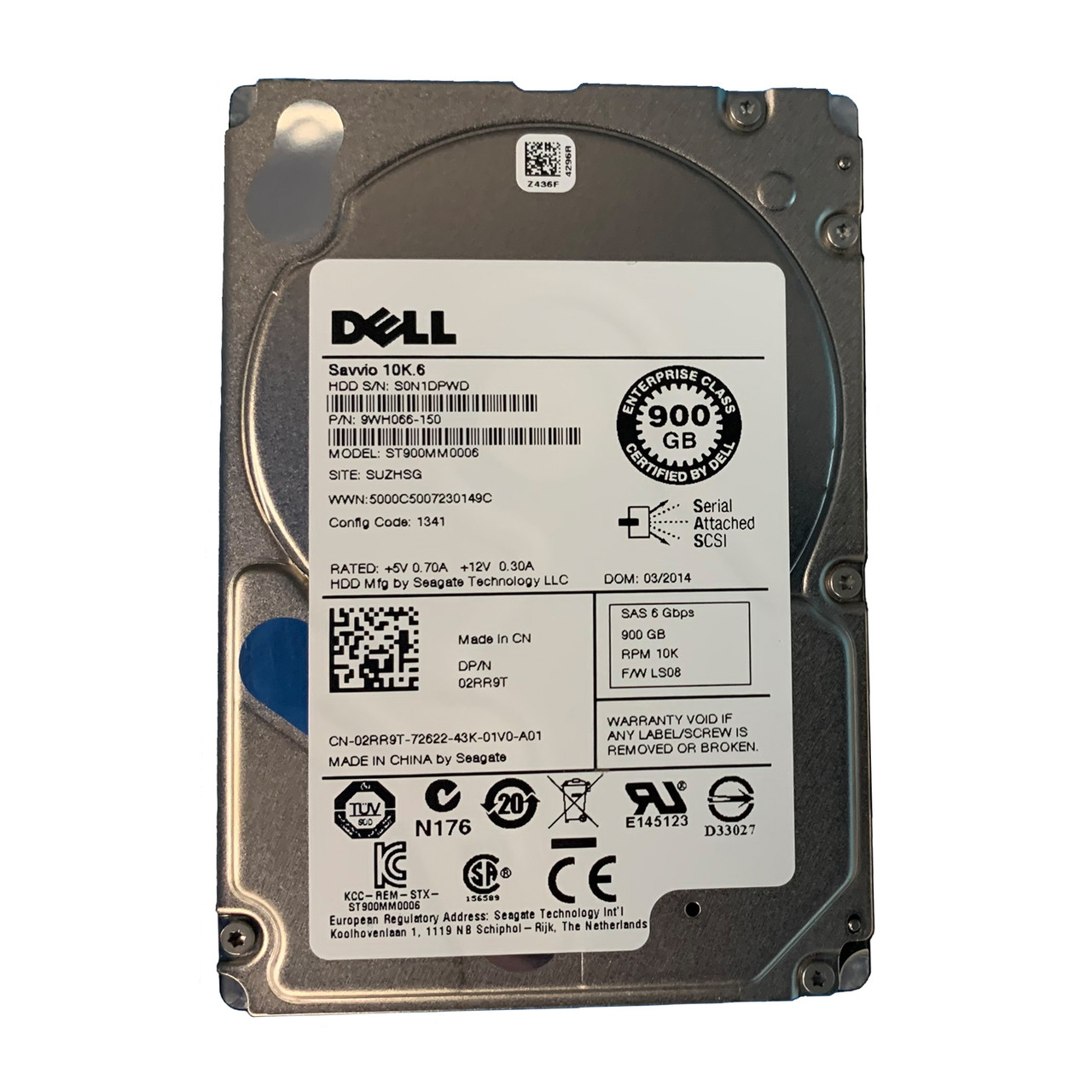Dell 2RR9T 900GB SAS 10K 6GBPS 2.5" Drive 9WH066-150 ST900MM0006