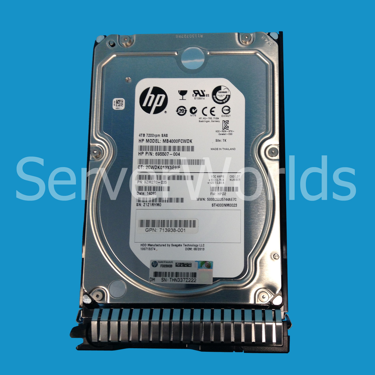 HP 713850-B21 4TB SAS 7200 6G SC MSFT Hard Drive Gen8 713974-001 713938-001