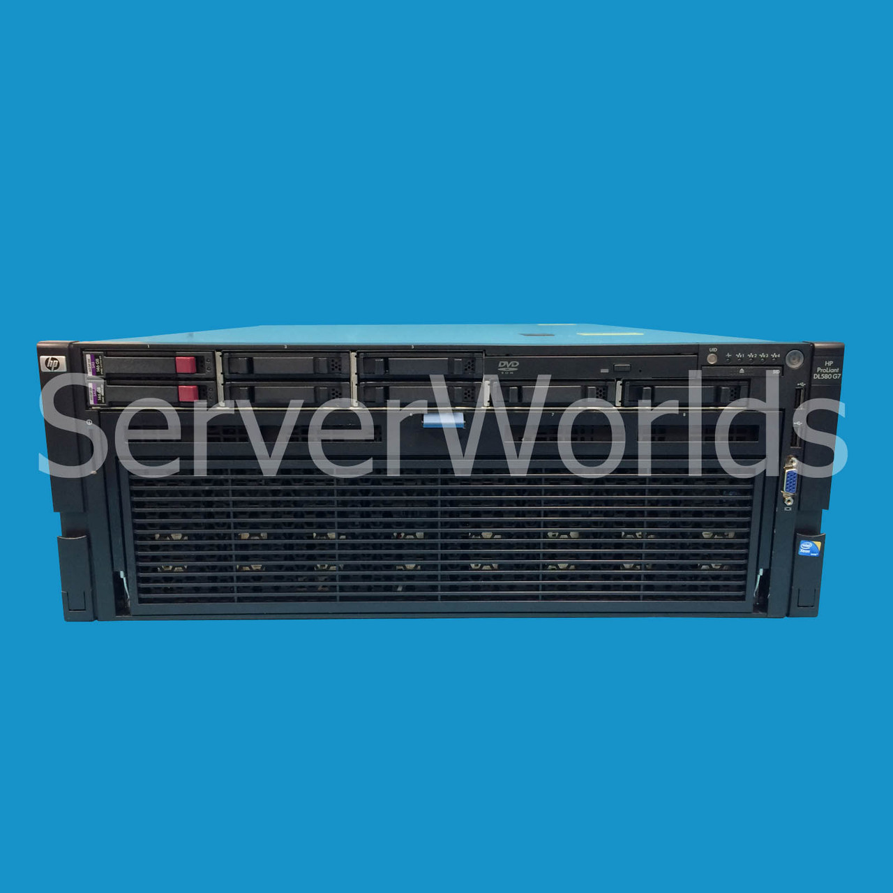 Refurbished HP DL580 G7, 4 x E7-4850 10C 2.0Ghz, 128GB 643064-001 Front View