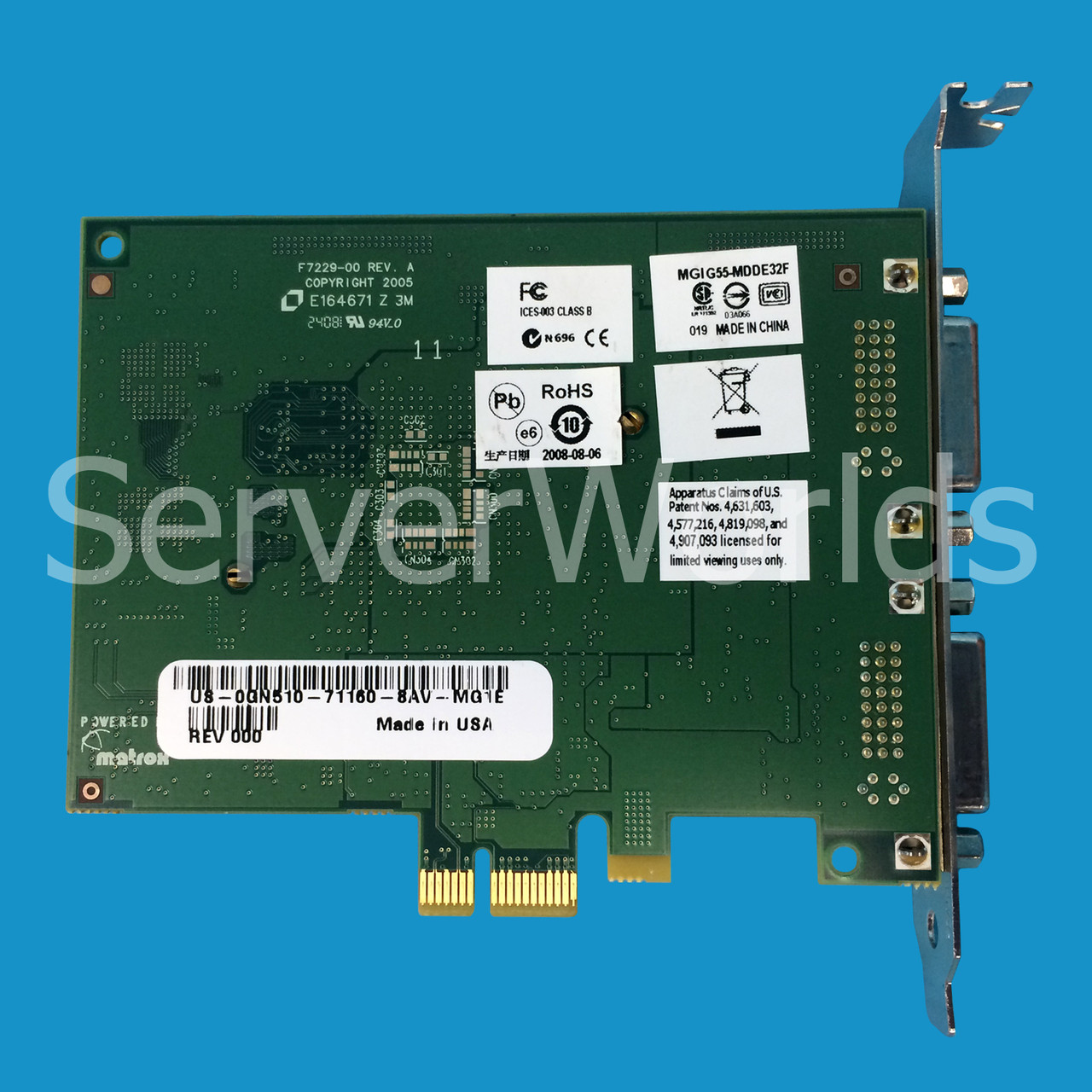 Dell GN510 Matrox G550 PCIe x1 Video Card G55-MDDE32F