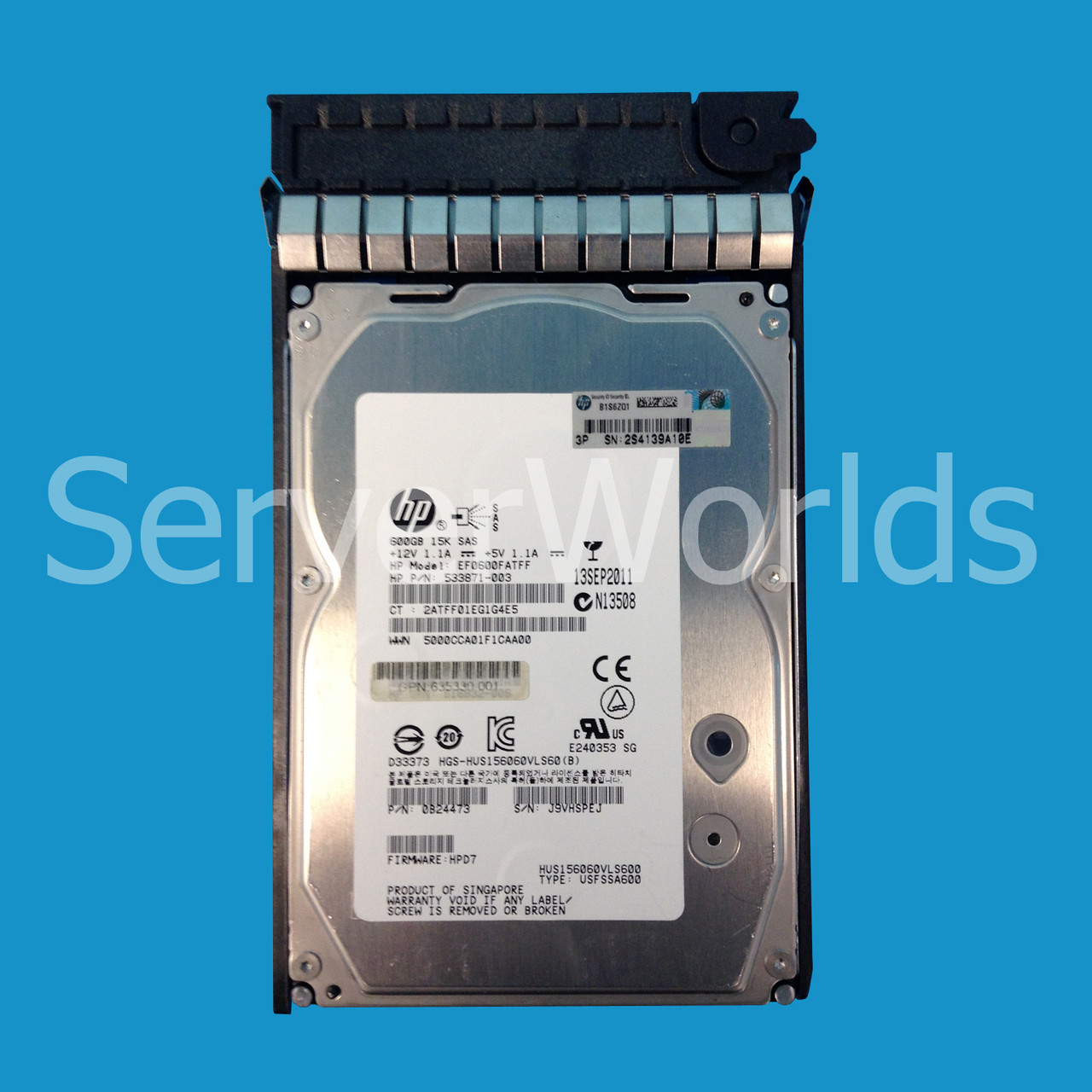 HP 583718-001 600GB 15K LFF M6612 Drive 635330-001, 533871-003