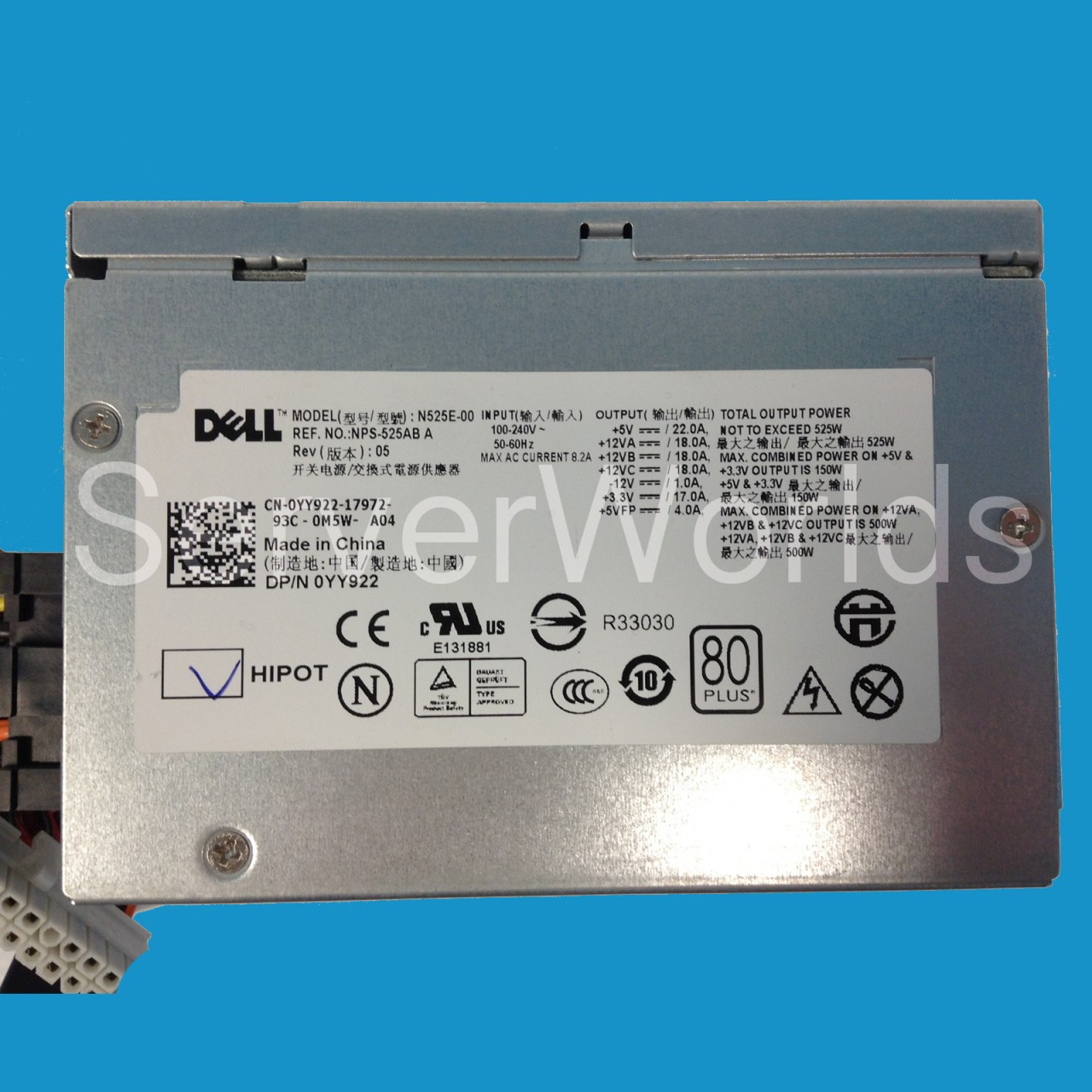 Dell M331J Poweredge T410 525W Non-Redundant Power Supply NPS-525AB A