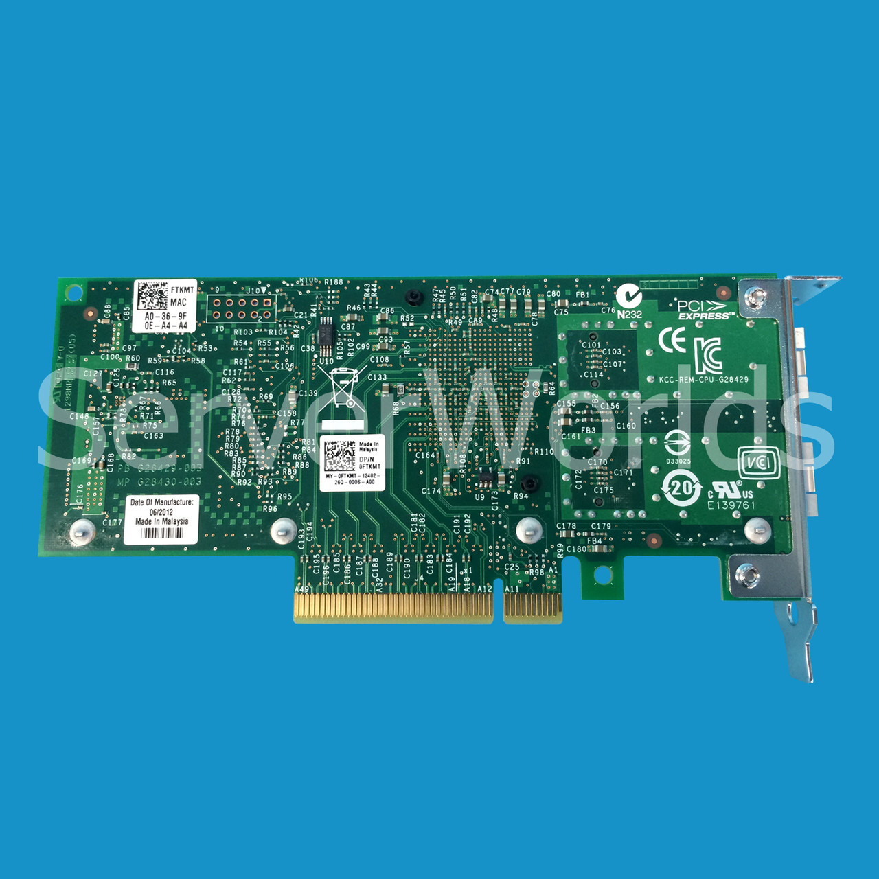 Dell FTKMT Dual Port X520-DA2 10GB Low Profile Server Adapter