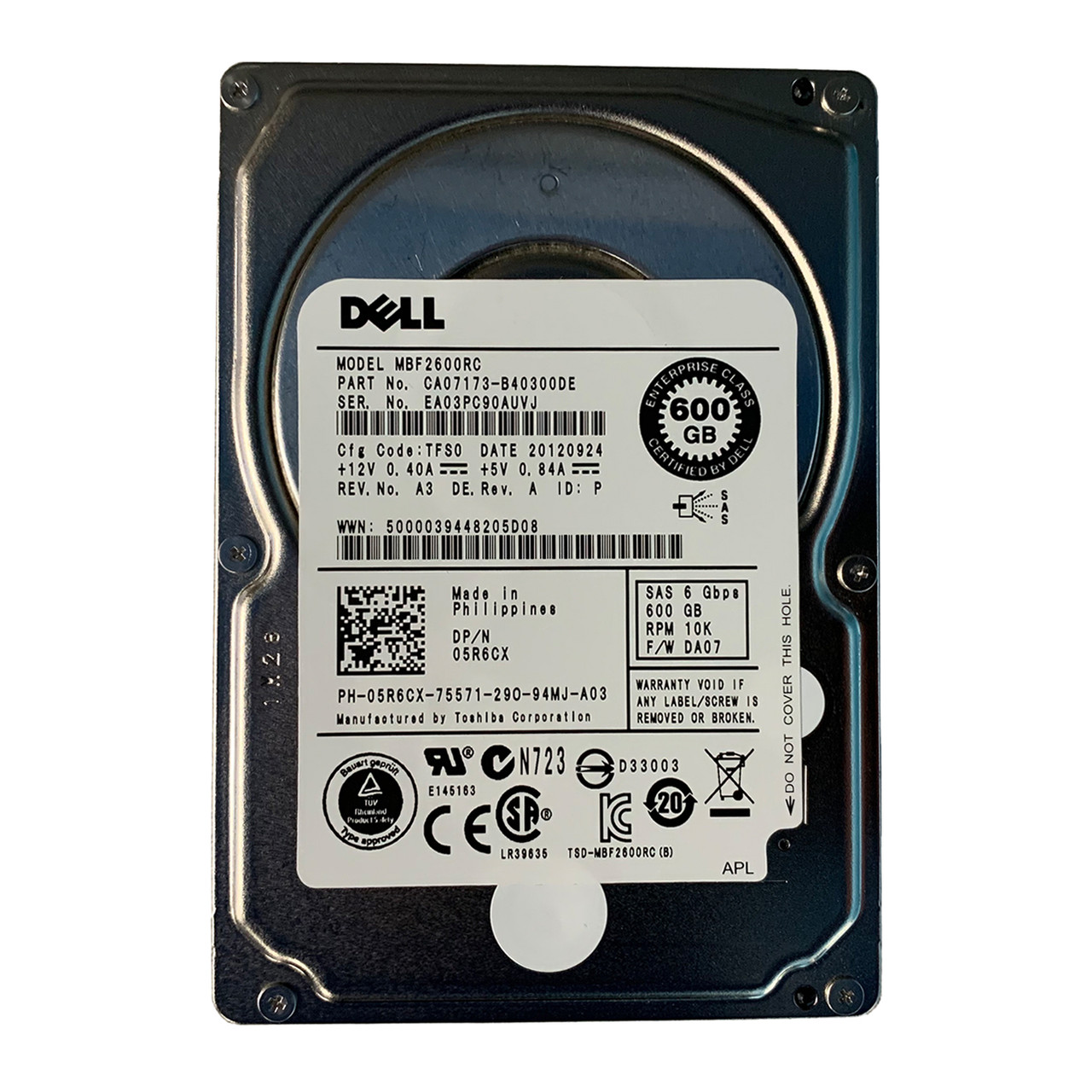 Dell CA07173-B40300DE 600GB 10K RPM SAS 2.5インチ HD (更新
