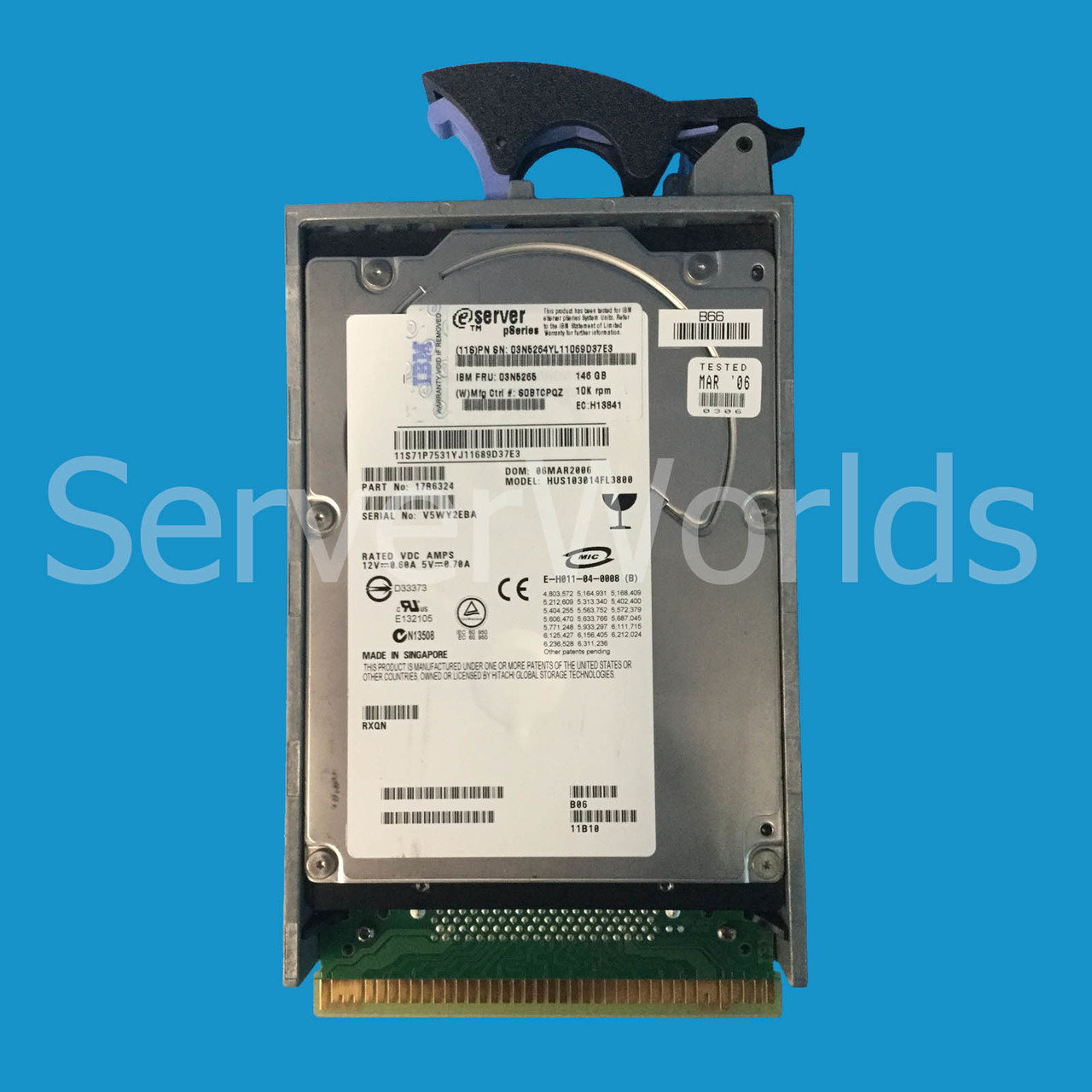 IBM 03N5265 146GB 10K 80Pin SCSI 3.5" HDD 03N5264, 17R6324