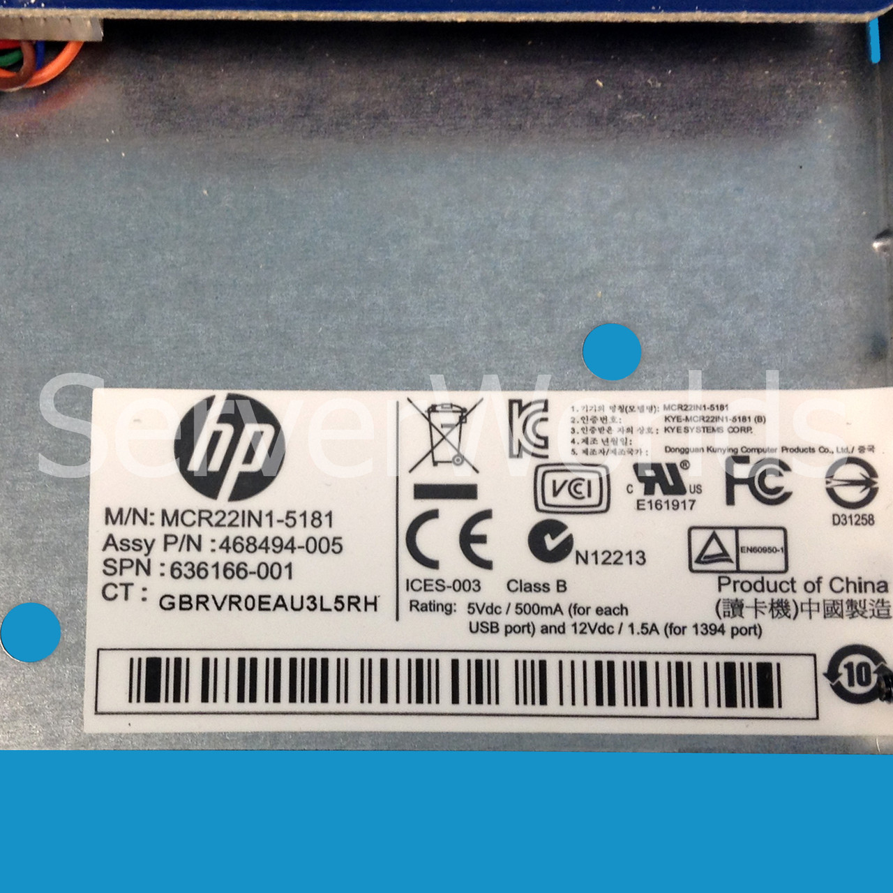 HP 636166-001 Z600 Media Card Reader 468494-005