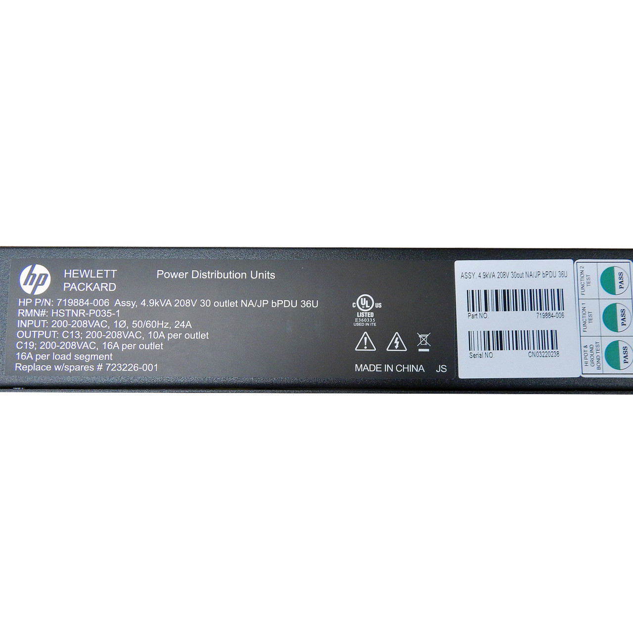 HP 723226-001 PDU 4.9KVA High Voltage H5M59A, 719884-006 *NEW*