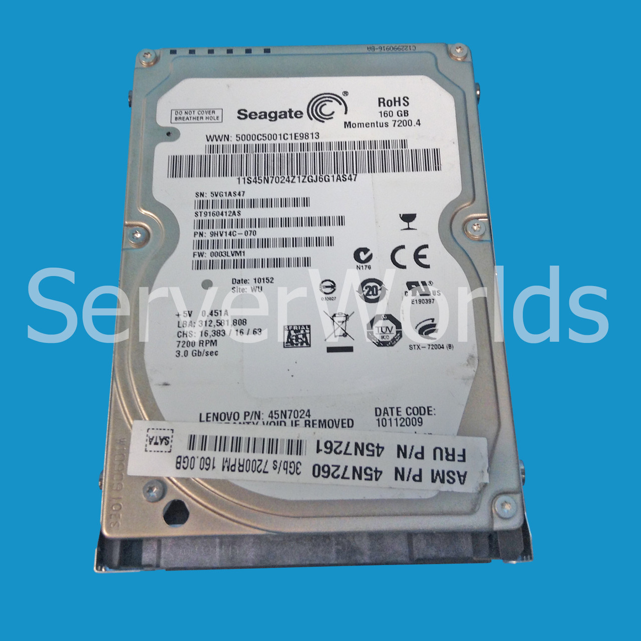 IBM 45N7261 160GB 7200RPM 2.5" LAPTOP HDD