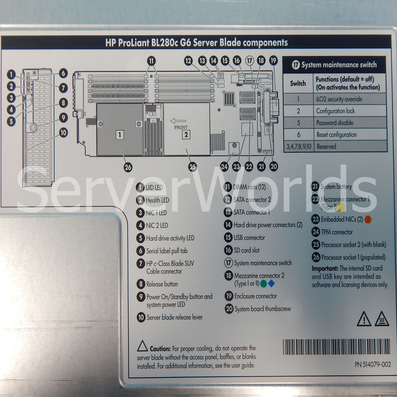 Refurbished HP BL280C G6 E5520 2GB 507786-B21