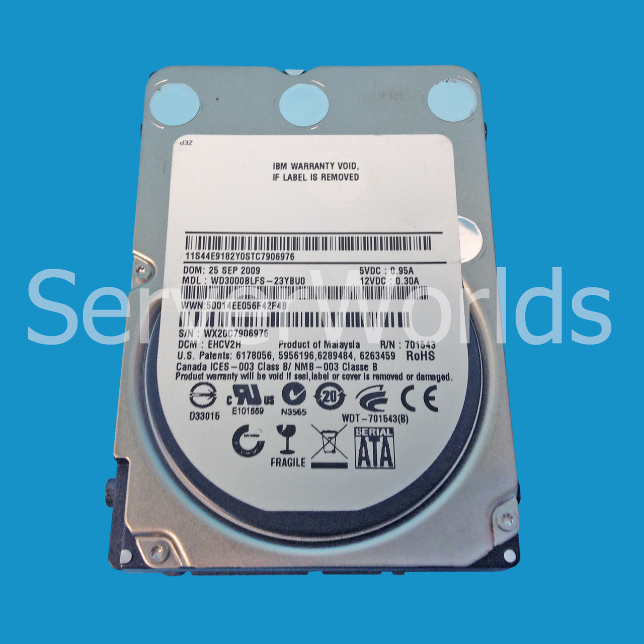 IBM 44E9182 300GB 10K 2.5" SATA HDD 43W7669