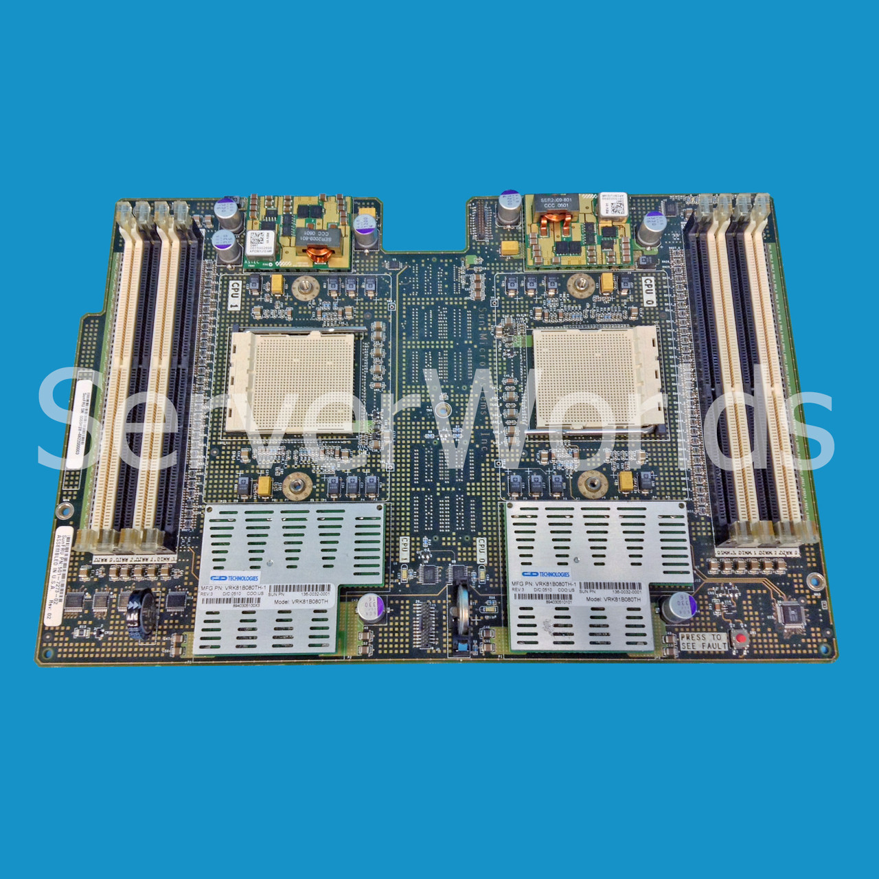 Refurbished Sun 501-7273 X4500 CPU/Memory Board 2 x 2.6GHZ 16GB Side View