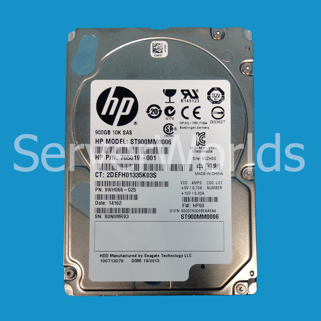 HP 705019-001 900GB SFF SAS 6G 10K NHP Hard Drive 9WH066-025