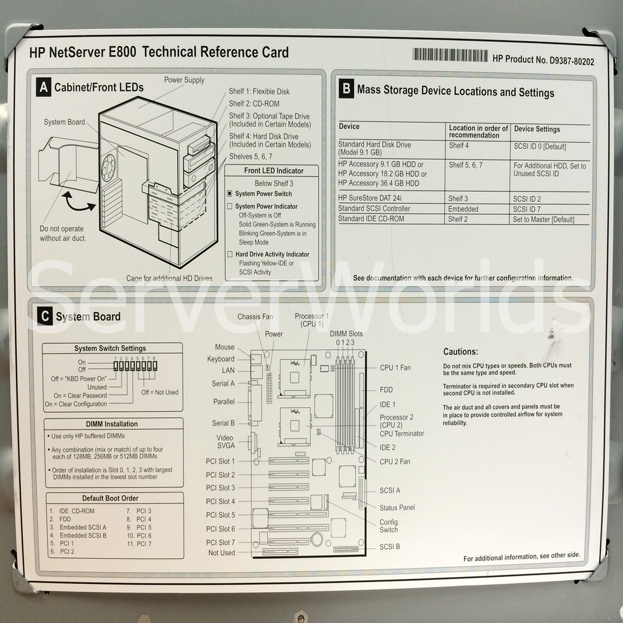 Refurbished HP NetServer E800 PIII 800MHz P1135AV