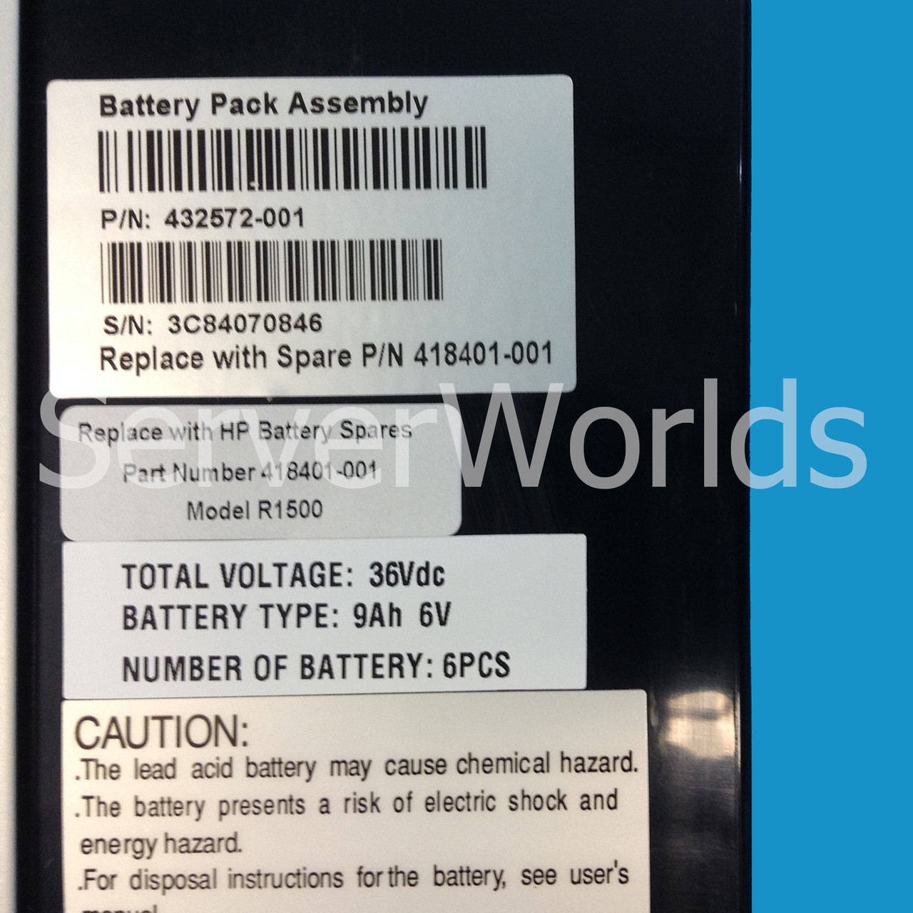 HP 418401-001 R1500 G2 UPS Battery Pack with new batteries!